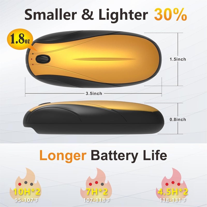 Yuegit Hand Warmers Rechargeable 2Pack,14000mAh Electric Hand Warmers with Charging Case,Quick Charge Portable Heater,Gifts for Christmas,Winter,Outdoor,Camping,Hunting Accessories - Image 5